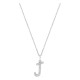Collar inicial letra J de oro blanco 9K con diamantes creados 0,08 ct