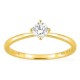 Anel solitário em ouro amarelo 18K com diamante criado 0,30 ct