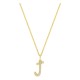 Collar inicial letra J de oro amarillo 9K con diamantes creados 0,08 ct