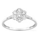 Anillo de oro blanco 9K con diamantes creados 0,53 ct en forma de flor