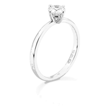 Anel solitário em ouro branco 18K com diamante criado 0,50 ct