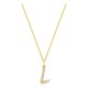 Colar inicial letra L em ouro amarelo 9K com diamantes criados 0,07 ct