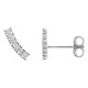 Pendientes de botón de oro blanco 9K con línea de 7 diamantes creados 0,10 ct