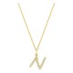 Collar inicial letra N de oro amarillo 9K con diamantes creados 0,13 ct