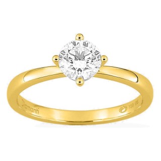 Anillo solitario de oro amarillo 18K con diamante creado 0,70 ct