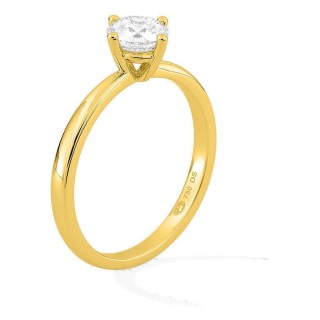 Anel solitário em ouro amarelo 18K com diamante criado 0,70 ct