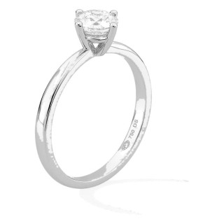 Anillo solitario de oro blanco 18K con diamante creado 0,70 ct