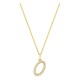 Collar inicial letra O de oro amarillo 9K con diamantes creados 0,13 ct