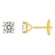 Pendientes de botón de oro amarillo 18K con diamantes creados redondos 1,40 ct