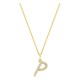 Collar inicial letra P de oro amarillo 9K con diamantes creados 0,11 ct