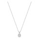 Collar de oro blanco 9K con colgante de 6x4 mm y diamantes creados 0,10 ct