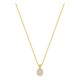 Collar de oro amarillo 9K con colgante de 6x4 mm y diamantes creados 0,10 ct
