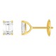 Pendientes de botón de oro amarillo 18K con diamantes creados de talla esmeralda 1,00 ct