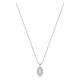 Collar de oro blanco 9K con colgante de 7x5 mm y diamantes creados 0,12 ct