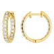 Pendientes de aro de oro amarillo 18K de 19 mm con diamantes creados 1,55 ct