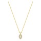 Colar em ouro amarelo 9K com pendente de 7x5 mm e diamantes criados 0,12 ct