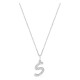 Collar inicial letra S de oro blanco 9K con diamantes creados 0,10 ct