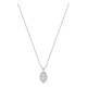 Colar em ouro branco 9K com pendente de 8x5 mm e diamantes criados 0,19 ct