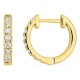 Pendientes de aro de oro amarillo 18K de 14 mm con diamantes creados 0,42 ct