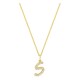 Collar inicial letra S de oro amarillo 9K con diamantes creados 0,10 ct