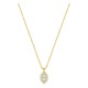 Colar em ouro amarelo 9K com pendente de 8x5 mm e diamantes criados 0,19 ct