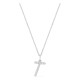 Collar inicial letra T de oro blanco 9K con diamantes creados 0,08 ct