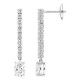 Pendientes colgantes de oro blanco 18K con diamantes creados 1,52 ct y piedra principal ovalada