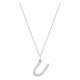 Collar inicial letra U de oro blanco 9K con diamantes creados 0,12 ct