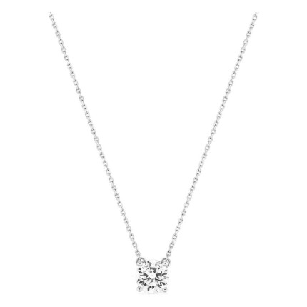 Colar solitário em ouro branco 18K com diamante criado redondo 1,00 ct