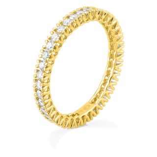 Alianza completa de oro amarillo 9K con 37 diamantes creados 0,70 ct