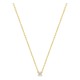 Colar solitário em ouro amarelo 18K com diamante criado redondo 0,10 ct
