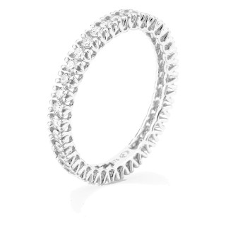 Aliança completa em ouro branco 9K com 38 diamantes criados 0,72 ct