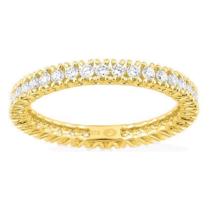 Alianza completa de oro amarillo 9K con 38 diamantes creados 0,72 ct