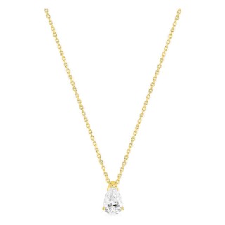 Collar de oro amarillo 18K con diamante creado de talla pera 0,70 ct