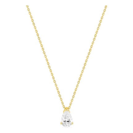 Colar em ouro amarelo 18K com diamante criado de lapidação pera 0,70 ct