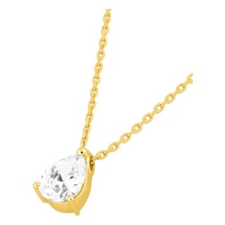 Collar de oro amarillo 18K con diamante creado de talla pera 0,70 ct