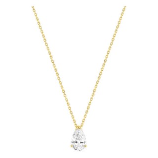 Collar de oro amarillo 18K con diamante creado de talla pera 1,00 ct