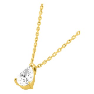 Colar em ouro amarelo 18K com diamante criado de lapidação pera 1,00 ct