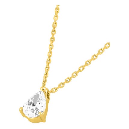 Colar em ouro amarelo 18K com diamante criado de lapidação pera 1,00 ct