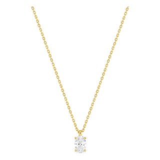 Colar em ouro amarelo 18K com diamante criado oval 0,50 ct
