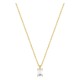 Collar solitario de oro amarillo 18K con diamante creado de talla esmeralda 0,50 ct