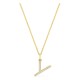 Colar inicial letra Y em ouro amarelo 9K com diamantes criados 0,10 ct