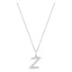 Colar inicial letra Z em ouro branco 9K com diamantes criados 0,12 ct