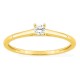 Anillo solitario de oro amarillo 9K con diamante creado 0,10 ct