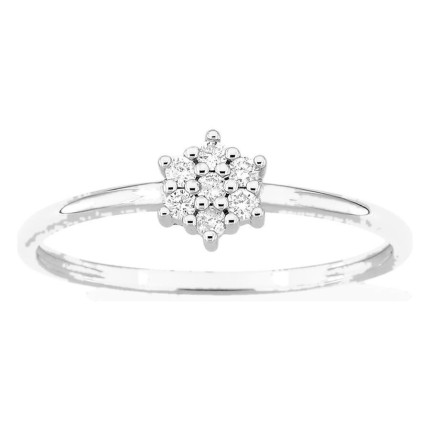 Anillo de oro blanco 18K con diamantes 0,09 ct