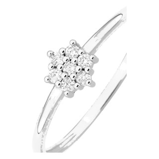 Anel em ouro branco 18K com diamantes 0,09 ct