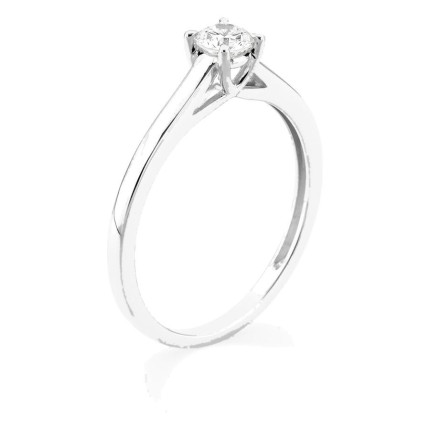 Anel solitário em ouro branco 9K com diamante criado 0,25 ct