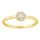 Anillo de oro amarillo 18K con diamante GH-P 0,11 ct y halo
