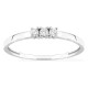 Anel em ouro branco 18K com 3 diamantes 0,10 ct