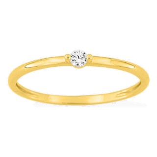 Anillo de oro amarillo 18K con diamante solitario 0,06 ct